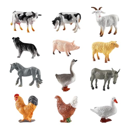 ZPLASK 12PCS Realistic Farm Animals Set – Educational Animal Toys for Toddlers, Safe and Durable Farm Animals for 2 Year Olds Boys & Girls, Ideal for Early Learning & Imaginative Play