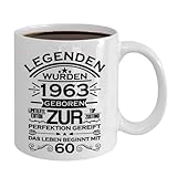 60 Geburtstag Legenden wurden 1963 geboren Mann Frau Scherzartikel Tasse Kaffeebecher Geschenkidee (60 Jahre)