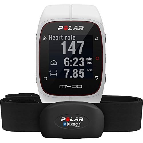 Polar M400 HR - Reloj de entrenamiento con GPS integrado y registro de actividad con sensor de frecuencia cardíaca H7, color blanco