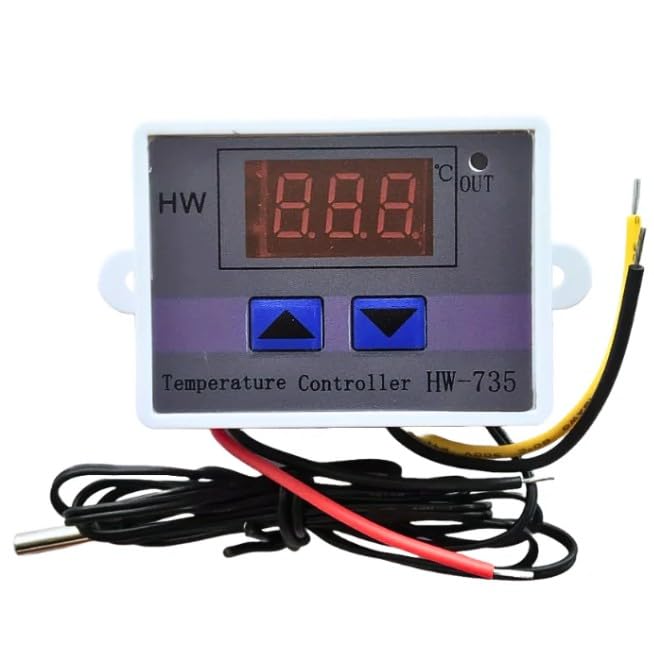 robocraze 220v 10a digital display temperature controller | xh-w3001 led temperature controller with thermostat control switch probe