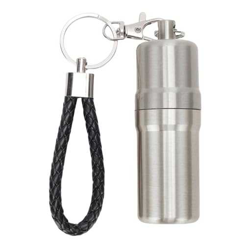 Haofy Tarro de Almacenamiento de Metal Portátil, Contenedor Hermético de Aleación de Aluminio con Sello para Viajes de Camping Al Aire Libre, Botella Pequeña Multiusos para Anzuelos de (SILVER)