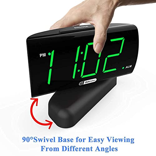 Alarm Clock Big Digits Wiht Swivel Base,2 Levels Alarm Sound,2-Level Brightness Digital Clock For Bedrooms,Easy To Read, Bedside Alarm Clock,12H Format, 9 Min Snooze,Outlet Powered, Battery Backup #TOP3