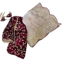 Mirraw Beige chiffon saree with embroidered stitched blouse