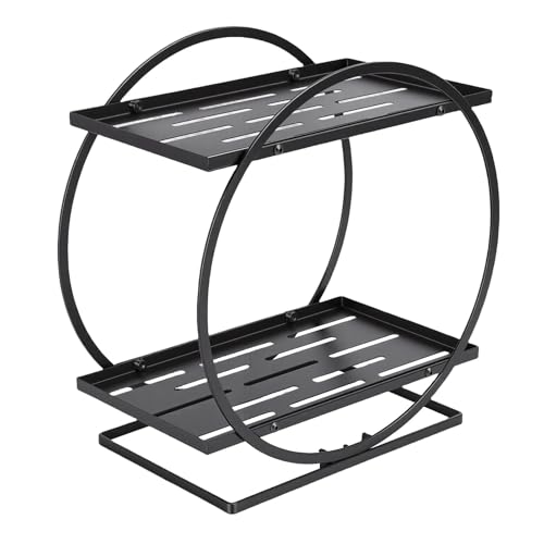 Zerodis Bathroom Counter Organizer, Metal Cosmetic Shelf with Unique Shape
