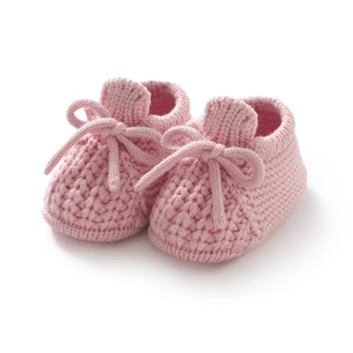 Image of DovFanny Baby Booties Newborn Baby First Shoes Cozy Warm Knit Soft Booties for Toddler Infant Boy Girl