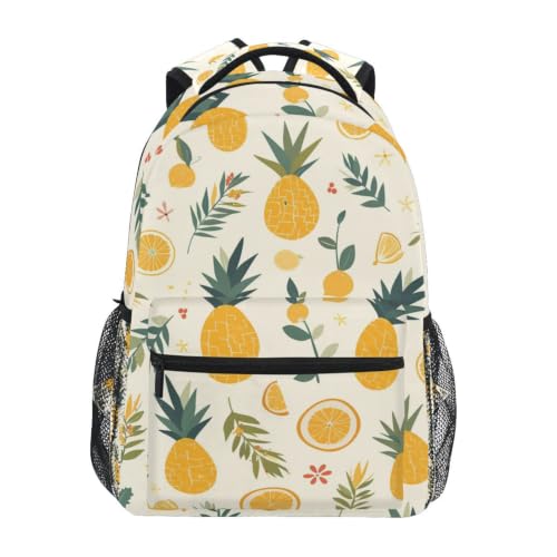 Sac à dos école ananas jaune cartable scolaire d'ordinateur voyage ados enfants