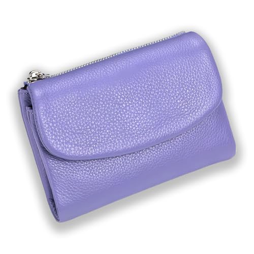 Unisex Pebble Leather Wallet, Small Compact Bifold Pocket Purse with Credit Card Holder, Genuine Leather Coin Purse (13)