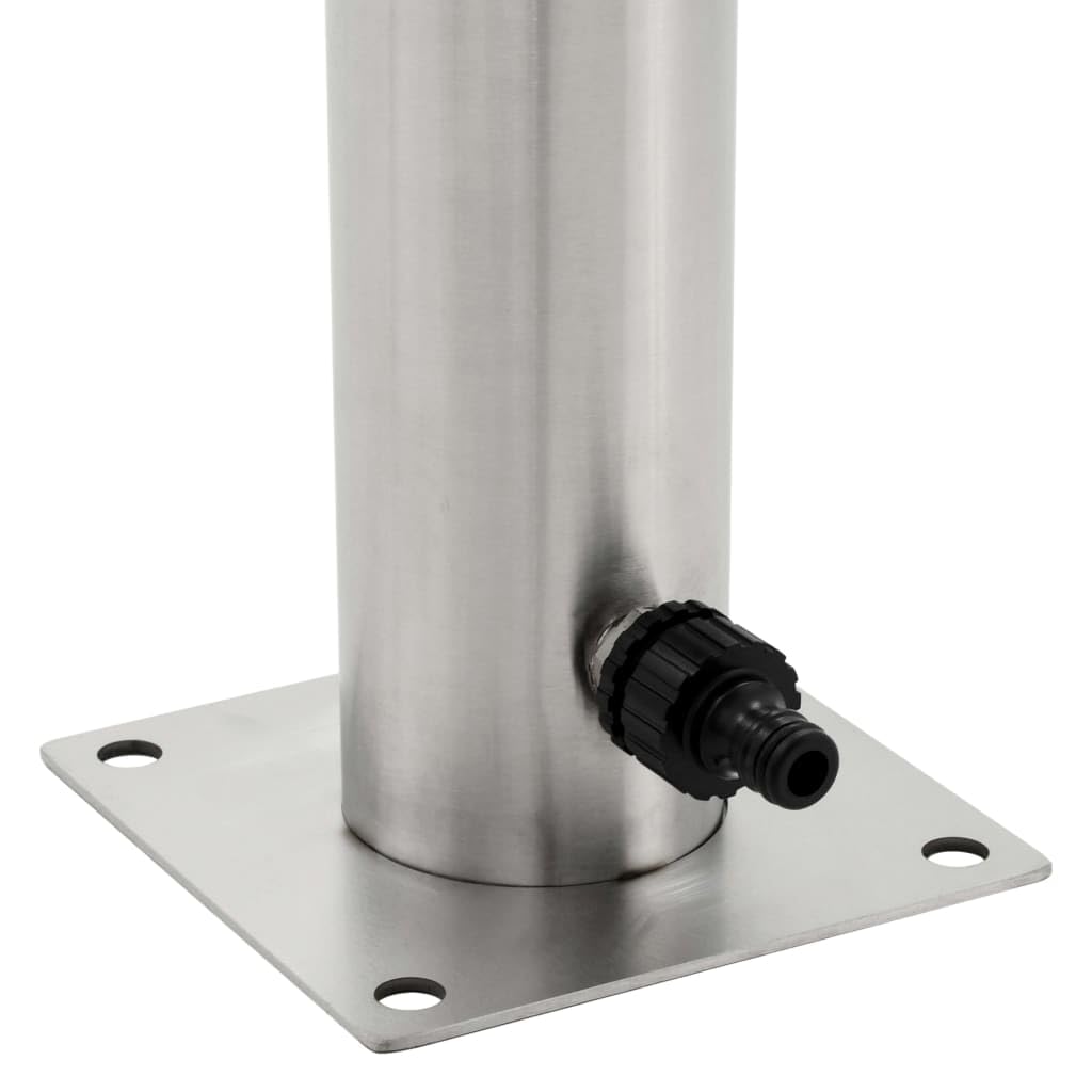 Generico Fontanella a Colonna in Acciaio Inossidabile Rotonda 95 cm,Casa e Giardino,Prato e Giardino,Impianti di irrigazione,Argento,3.79 kg,45456