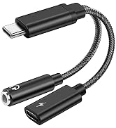 PNGKNYOCN USB c na 3,5 mm adapter do słuchawek i ładowarki, 2 w 1 Typ słuchawek, gniazdo słuchawkowe, moc ładowania...