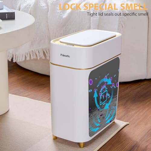 Image of Pukomc Automatic Small Sensor Trash Can with Touchless Lid