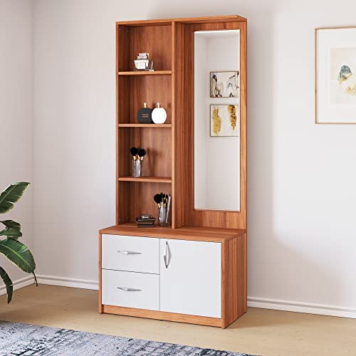 Image of MAMTA DECORATION Engineered Wood Dressing Table with Storage for Living Room Bedroom Wooden Vanity Tables (Teak Finish)