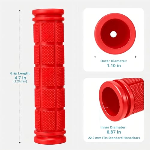 Image of CHUNZEXI 4 PCS Bike Handlebar Grips, Rubber Bicycle Bar Grips Replacement, Non-Slip Handle Grips for Kids Bikes, Scooters, BMX, Mountain & Cruiser Bikes