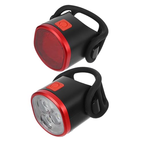 VANZACK 2 Sets Bike Light Rechargeable Front Rear Safety Lights for Cycling Mountain Climbing Camping Easy Snap Installation Lithium Battery