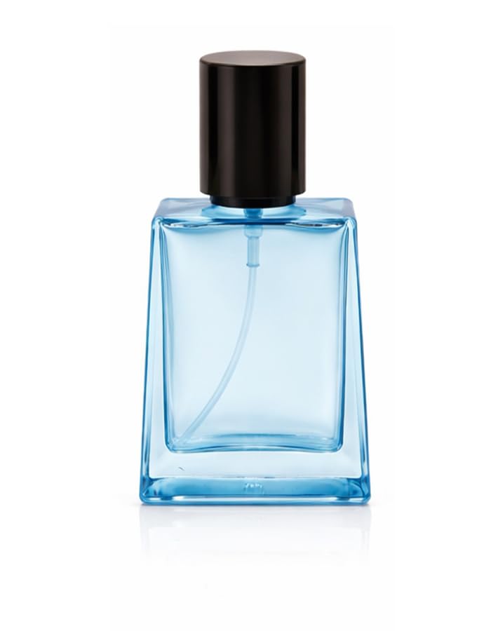 Image of Hunky Dory 30ml Empty Glass Perfume Bottles Set of 6 | Refillable Square Fragrance Spray Bottles with Black Caps
