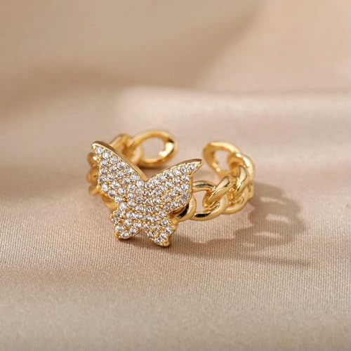 Bague papillon réglable style rétro pour un look esthétique quotidien - 3