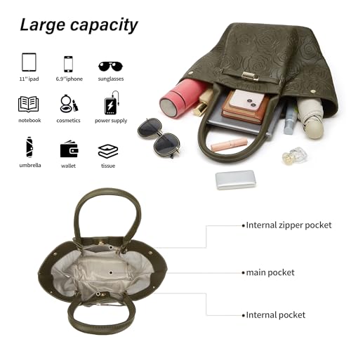 Image of Women Fashion Handbags Wallet Tote Bag Shoulder Bag Top Handle Satchel Purse Set 4pcs
