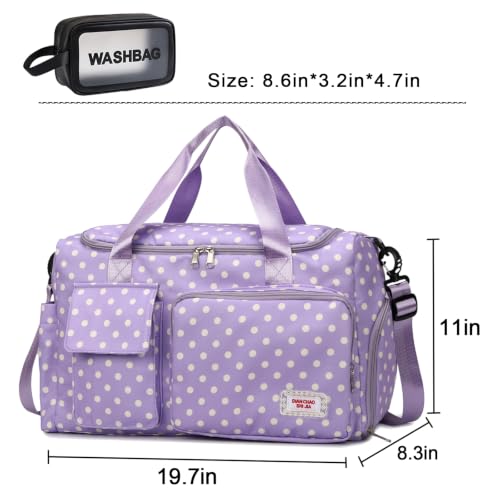Image of Small Gym Bag for Women, Travel Duffle Bag Carry On Weekender Bag with Shoe Compartment