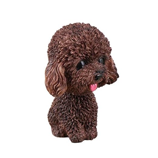 Holibanna 2St Nickande Hund För Instrumentbräda Skakande Hund Dekorationer För Sovrum Tårta Dashboard Ornament Rolig (Brun Pudel)