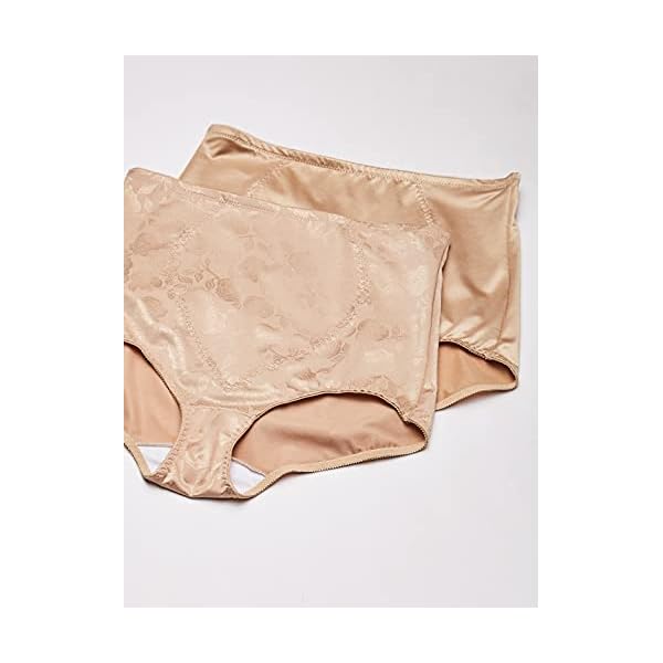 Bali-Womens-Jacquard-Mesh-Tummy-Panel-Firm-Control-Shapewear-Brief-2-Pack-Fajas-DFX710 Bali womens Jacquard Mesh Tummy Panel Firm Control 2-pack Fajas Dfx710 shapewear briefs, Nude/Nude Deluster, 3X-Large US