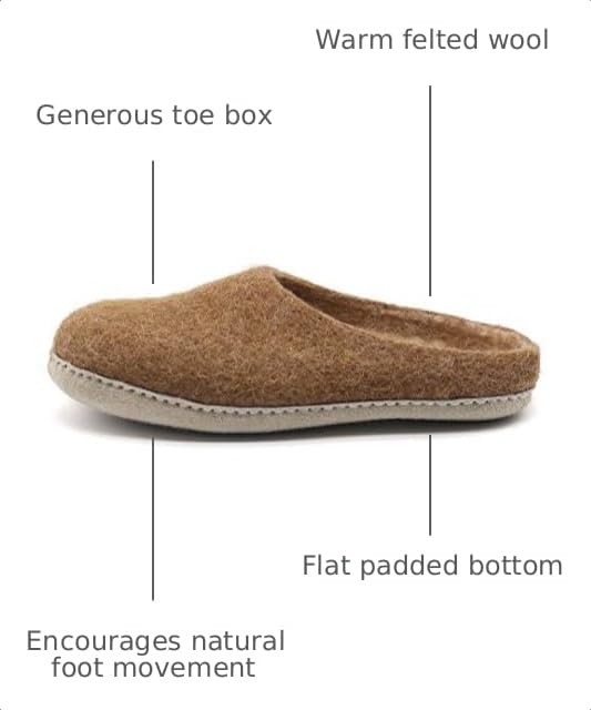 Image of Nootkas Felted Merino Wool 'Astoria' Mule House Slipper for Men and Women