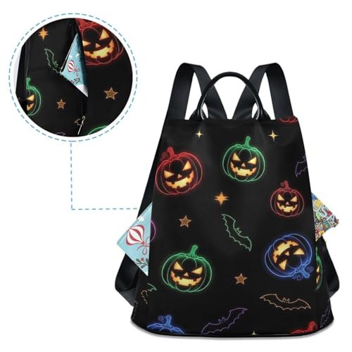 Mochila antirrobo para evitar hurtos en el transporte con diseño neón 4