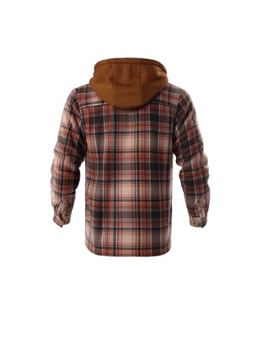 Image of Yasumond Mens Hoodies Fleece Jacket Plaid Flannel Heavy Sherpa Lined Hooded Zip Up Warm Winter Coats Big Tall