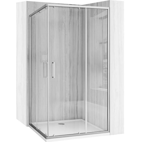 Cabina De Ducha Rea City 80X100 + Plato De Ducha Savoy White Brush Nickel