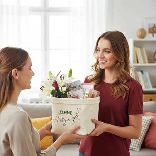 2 Stück Kleine Auszeit Geschenk,Kleine Auszeit Korb,Geschenktüte aus Baumwolle und Leinen,Wellness Geschenke für Frauen,Entspannende Gesundheit,Geburtstag Jubiläum,Freundin,Geburtstag,Valentinstag