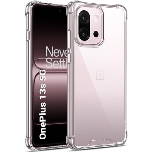 Image of TheGiftKart Crystal Clear Back Cover Case for OnePlus 13s 5G | Shock Proof 360 Protection | Hard Clear Back Cover Case for OnePlus 13s 5G (PC & TPU, Transparent Bumper)