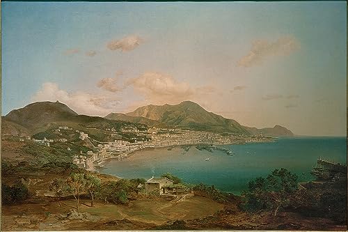 Vue sur Gênes poster sur toile Carl Rottmann pour une déco de salon élégante