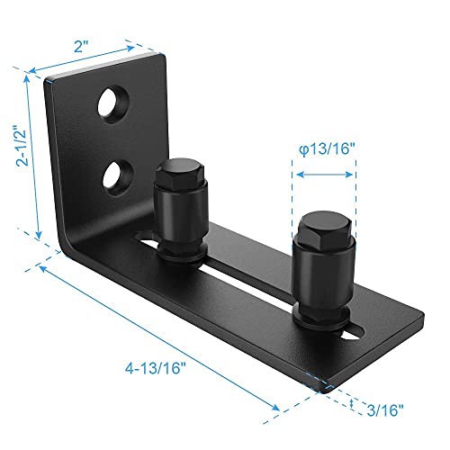 Zekoo Barn Door Floor Guide,Flush Design Bottom Flat Floor Guide,Adjustable Wall Mount Stay Roller Black Barn Door Stopper For Pocket Closet Barn Doors #TOP2