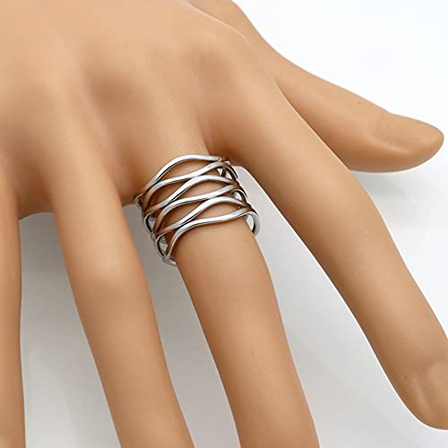 Jude Jewelers Stainless Steel Braide Wave Wrap Style Statement Promise Anniversary Ring4