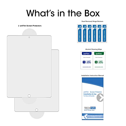 Amfilm Glass Screen Protector For Ipad Air 3, Ipad Pro 10.5" (2017), Apple Pencil Compatible, Tempered Glass, 2 Pack #TOP5