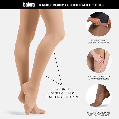 Balera Footed Tights with Self Knit Waistband for Girls & Women Perfect for Dance2