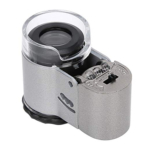 Image of Mini Pocket Microscope 50X with LED Light Portable Magnifying Glass for Banknote Detection Jewelry Appraisal Printing Inspection