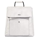 SoHo Carson Vegan Leather Diaper Backback, White