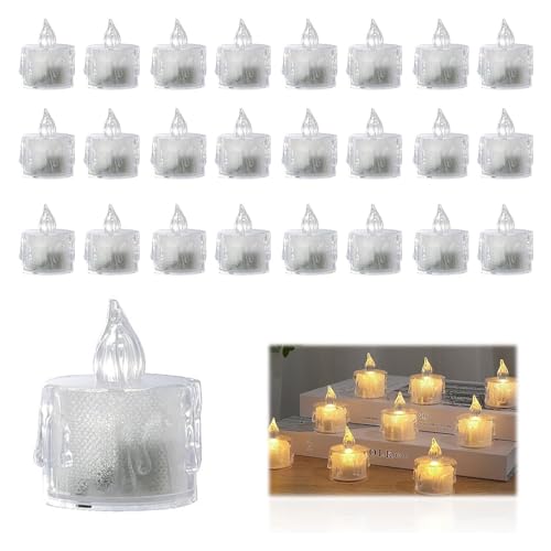 LEDキャンドル 電気 ゆらぎ ィーライトキャンドル ルミナラ キャンドルライト 火を使わない 飾りライト インテリアライト クリスマス 24個セット 黄色の光