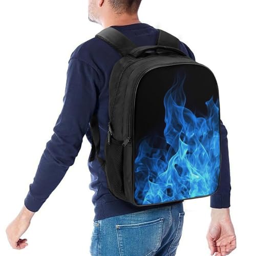 Blue Flame Black Backpacks for Women 16 Inch Laptop Backpack Casual Daypack Waterproof Travel Rucksack College Bag Lightweight Bookbag for Business Hiking Camping3