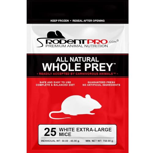 RodentPro Frozen Reptile Feeder White Extra-Large Mice (25 Count)