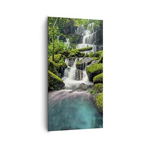 Grand tableaux decoratifs muraux cascade eau pour rompre la monotonie