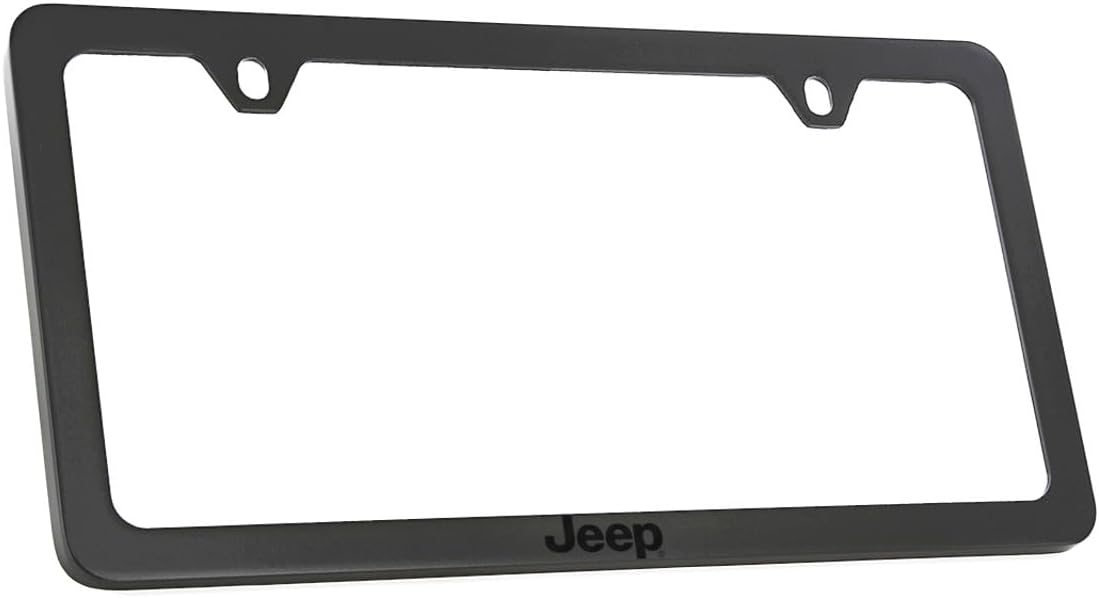 JEEP License Plate Frame Blacked Out Thin Rim 2-Hole