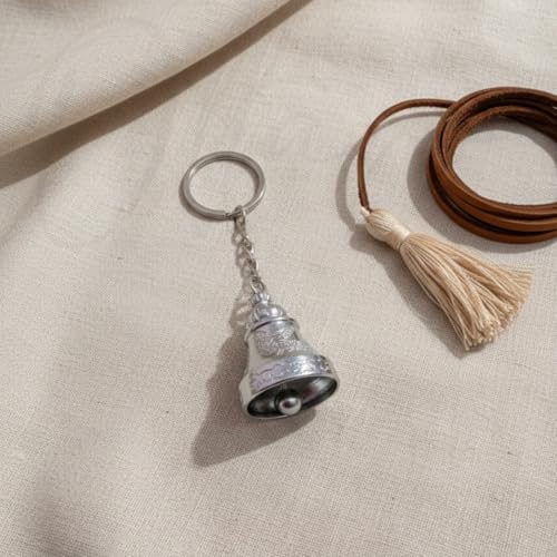 Image of OTTAVO Guardian Bell Keychain, Oxidized Copper, Tibetan Style, 5 cm Height, Good Luck Charm
