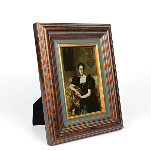 Bwpframe 8X10 Photo Frame Vintage Solid Wood Picture Frames 8 X 10 With Real Glass, Walnut Wood Photo Frame With Mat For Tabletop & Wall Display Home Decor #TOP1