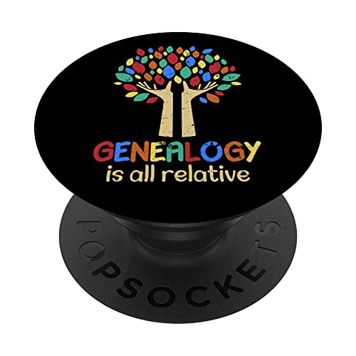 La genealogía es pariente | Broma divertida del historiador del árbol genealógico PopSockets PopGrip Intercambiable