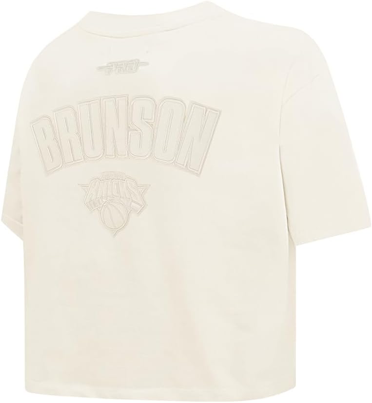 Pro Standard NBA Womens Womens NBA New York Knicks Neutrals Player Cotton Short Sleeve Boxy Tee - Image 4