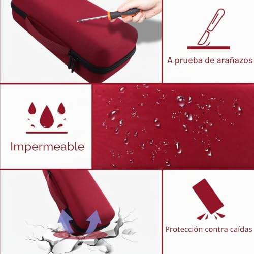 Miniatura 4 de Aenllosi Para Funda Protectora Rígida Para Aspiradora De Coche Sin Cable Fanttik Slim V8 Apex Mate V10 Apex Mate, Rojo Solo Funda