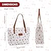 YAMEIZE Cherry Tote Bag for Women Girls Cute Handbags Large Shoulder Bags with Zipper and Pockets for College Work Travel Shopping (White) #2