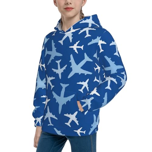 Airplanes in the Sky Kid Hoodies Boys Sweatshirts Girls Pullover with Pocket2