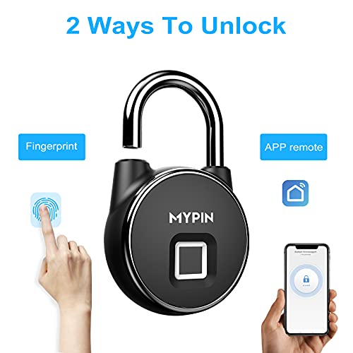 Fingerprint Padlock, Smart Keyless Bluetooth Lock App/Fingerprint Unlock Anti-Theft Padlock Door Luggage Case Lock For Android Ios System Suitable For Gym, Backpack, School, Fence And Storage #TOP1