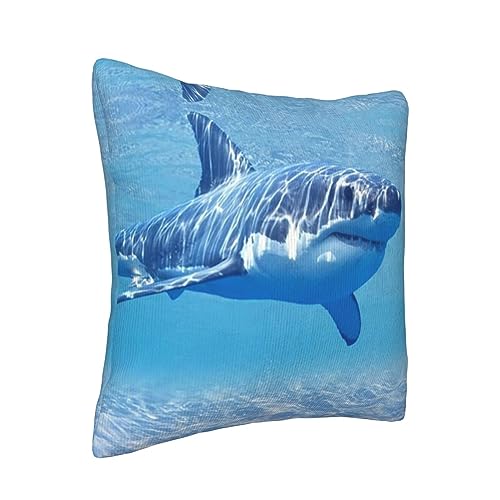 Housse de coussin imprimé baleine velours côtelé décoration maison - 3